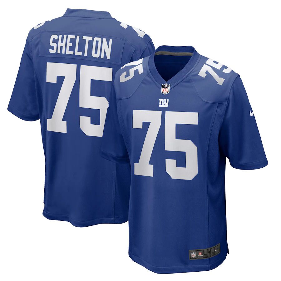 Men New York Giants 75 Danny Shelton Nike Royal Game Player NFL Jersey